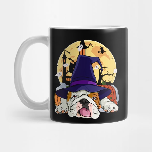 English Bulldog Witch Happy Halloween by Noseking